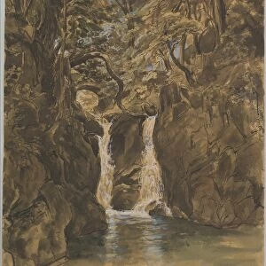View Lower Rydal Falls Cumbria 1837 Watercolor