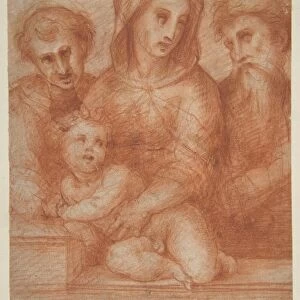 Virgin Child Two Saints recto Fragmentary Design