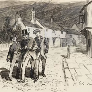William James Glackens Went Home 1909 Black crayon