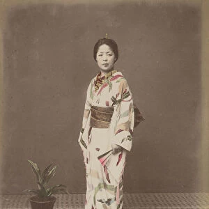 Woman Potted Plant Kusakabe Kimbei Japanese 1841