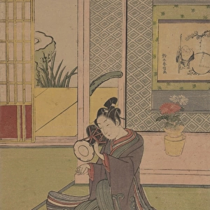 Young Man Playing Noh Drum Edo period 1615-1868