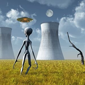 Alien and UFO activity at a nuclear power station