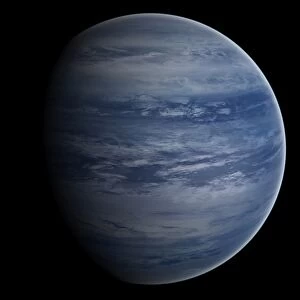 Artists concept of a blue-white gas giant planet