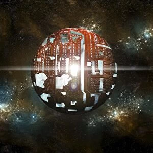 An artists depiction of a theoretical Dyson sphere