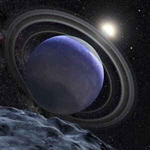 Artists illustration of an Extrasolar Planet Orbiting Star HR 8799