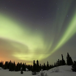 Aurora borealis over Ogilvie Mountains, Dempster Highway, Yukon, Canada