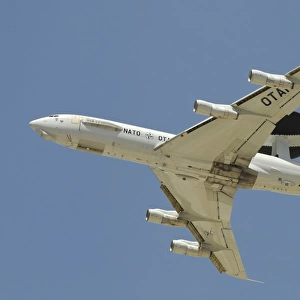 A Boeing E-3A AWACS of NATO taking off from Konya Air Base, Turkey