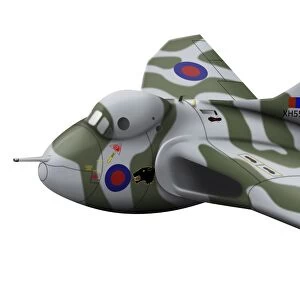 Cartoon illustration of a Royal Air Force Vulcan bomber