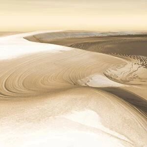 Chasma Boreale, a flat-floored valley on Mars north polar ice cap