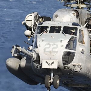 Close-up of a CH-53 Sea Stallion in flight