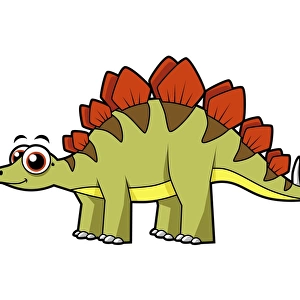 Cute illustration of a Stegosaurus dinosaur