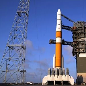 The Delta IV rocket that will launch the GOES-O satellite into orbit