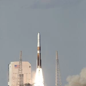 A Delta IV rocket lfits off from its launch complex