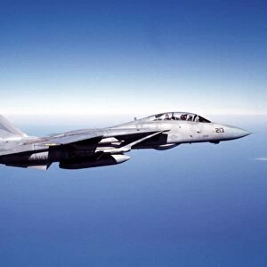 F-14A Tomcat in flight above the Pacific Ocean