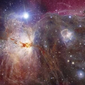 Horsehead Nebula region in infrared and visible light