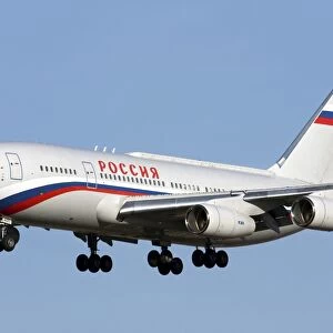 An Ilyushin Il-96 airliner prepares for landing