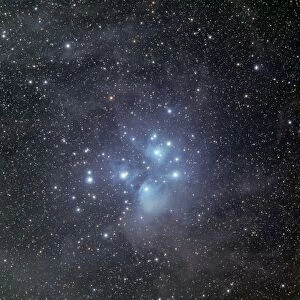 The Pleiades surrounded by dust and nebulosity