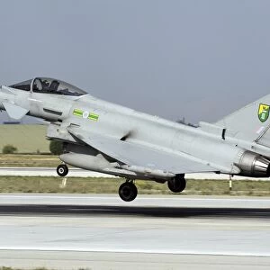 A Royal Air Force Typhoon FGR4 landing at Konya Air Base, Turkey
