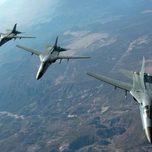 Four Royal Australian Air Force F-111 aircraft