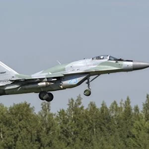 Russian Air Force MiG-29SMT landing in Ryazan, Russia