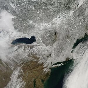 Snow cover across the northeastern United States