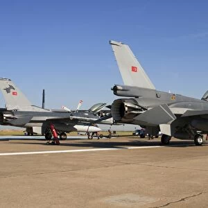 Turkish Air Force F-16s on the ramp at Izmir Air Station, Turkey