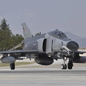 A Turkish Air Force F-4E 2020 Terminator taxiing at Konya Air Base, Turkey