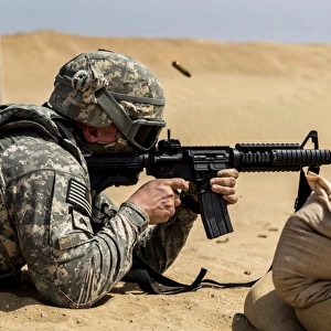 A U. S. Army National Guardsman at a firing range