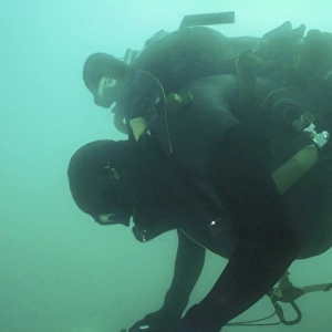 A U. S. Navy SEAL combat swimmer