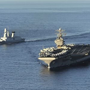 USS Abraham Lincoln and French Navy destroyer Forbin