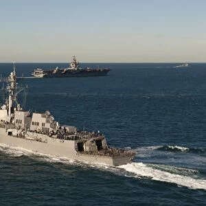 USS James E. Williams is underway with USS Enterprise and USS Nitze