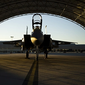 Front view of a U. S. Air Force F-15E Strike Eagle aircraft
