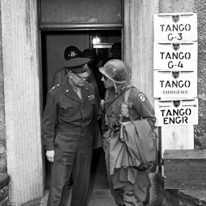 Vintage WWII photo of General Eisenhower and Ridgway