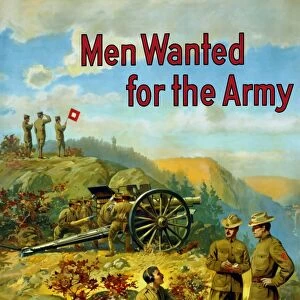 World War I propaganda poster of soldiers manning various posts