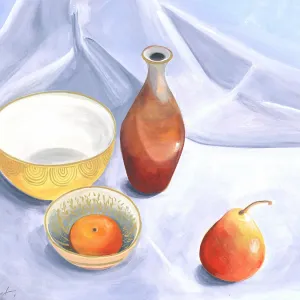 Still Life With Pear and Plum