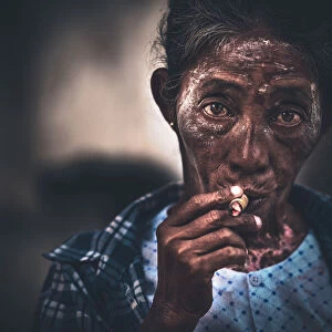 The smoking woman from Burma