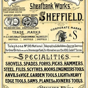 C. T. Skelton, Sheafbank Works, Edge Tool Manufacturers, Heeley, Sheffield, 1896