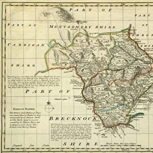 County Map of Radnorshire, Wales, c. 1777