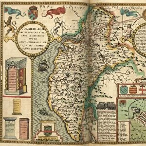 John Speeds map of Cumberland and Carlisle (Cumbria), 1611