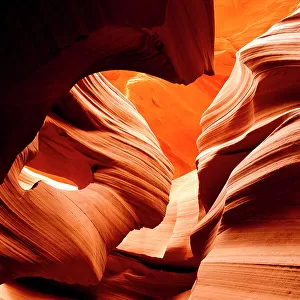Antelope Canyon, a slot canyon formed of Navajo sandstone and shaped by water erosion, Arizona, USA