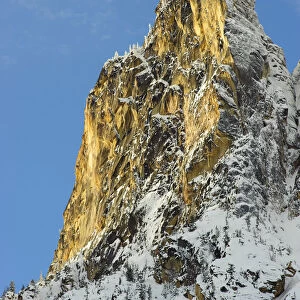 Liberty Bell Mountain at Washington Pass in the North Cascades, in winter, Okanogan National Forest