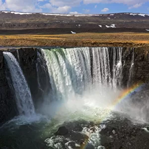 Rainbow and waterfall, Putoransky State Nature Reserve, Putorana Plateau, Siberia