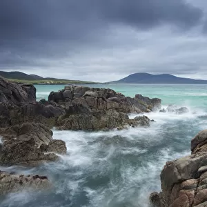 Rocky coast on Isle of Barra, Outer Hebrides, Scotland, UK