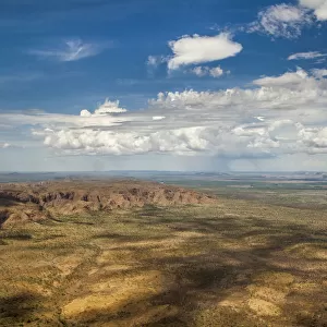 View from plane of mountain landscape, Kimberley, Western Australia, November