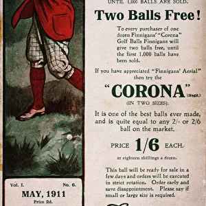 Advertisement on the cover of The Manchester Golfer, British, May 1911