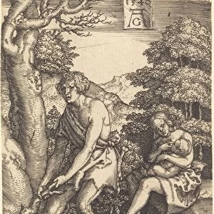 Adam and Eve at Work, 1540. Creator: Heinrich Aldegrever