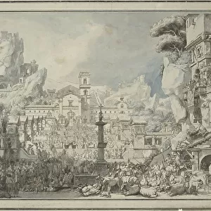 Allegory of the Catholic Church: Plenary Indulgences (Indulgences plénières), c.1790. Creator: Louis Jean Desprez