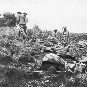 American marines digging trenches, Lucy-le-Bocage, France, 1 June, 1918