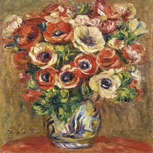 Anemones in a Vase, c. 1915. Artist: Renoir, Pierre Auguste (1841-1919)