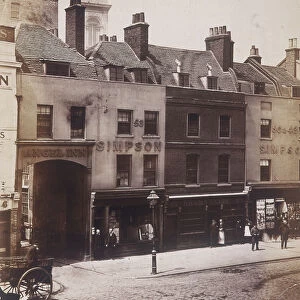 Angel Inn and shops on Farringdon Street, London, c1860. Artist: Henry Dixon